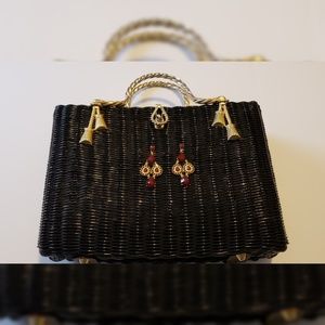 Taramanda ruby and gold chandelier earrings